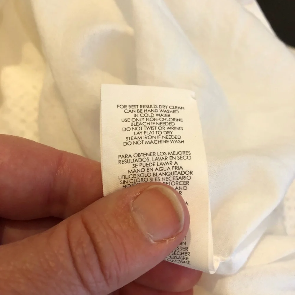 Cabi Lizzie white mixed eyelet overlay tie front dress‎ size 4 #5106